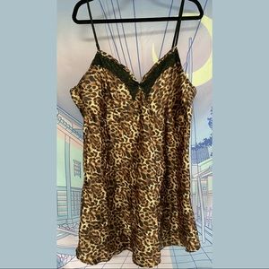 Vintage Satin Animal Print Nightgown (XL)